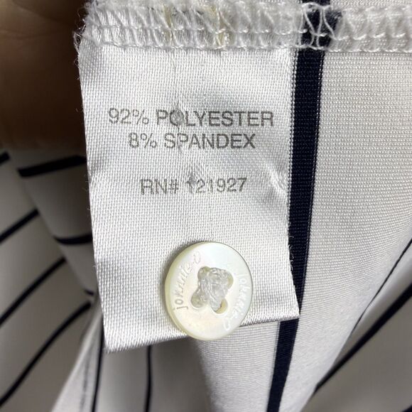Johnnie-O Men’s Polo Shirt | Medium White Navy Stripe - Picture 6 of 6